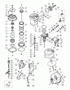 Page 1 Diagram and Parts List for NV75AN(S1)  Hitachi Nailer