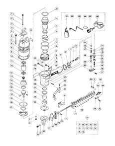 Page 1 Diagram and Parts List for NT65AB  Hitachi Nailer