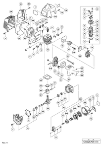 Page 1 Diagram and Parts List for CG22EAD  Hitachi Trimmer