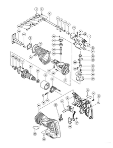 Page 1 Diagram and Parts List for CR18DLP4  Hitachi Saw
