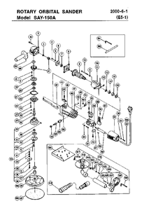 Page 1 Diagram and Parts List for SAY150A  Hitachi Sander Polisher