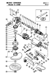 Page 1 Diagram and Parts List for G23SE  Hitachi Grinder