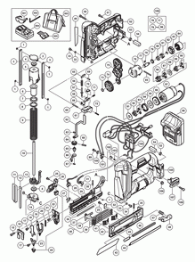 Page 1 Diagram and Parts List for NP18DSALP4  Hitachi Nailer