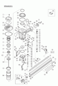 Page 1 Diagram and Parts List for NR90AE(S1)  Hitachi Nailer