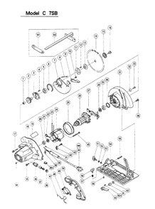 Page 1 Diagram and Parts List for C7SB  Hitachi Saw