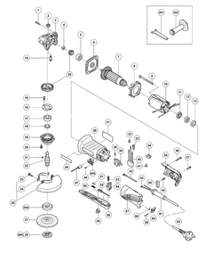 Page 1 Diagram and Parts List for G12SQ  Hitachi Grinder