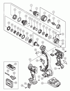 Page 1 Diagram and Parts List for DS18DBFL2  Hitachi Drill Press