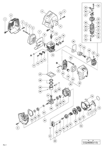 Page 1 Diagram and Parts List for CG24EBD  Hitachi Trimmer