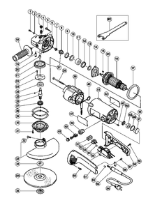 Page 1 Diagram and Parts List for G18UB  Hitachi Grinder