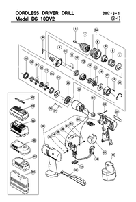 Page 1 Diagram and Parts List for DS10DV2  Hitachi Drill Press