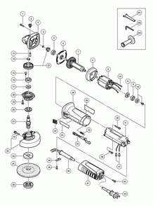 Page 1 Diagram and Parts List for G12VE  Hitachi Grinder
