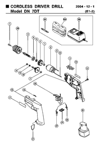 Page 1 Diagram and Parts List for DN7DT  Hitachi Drill Press