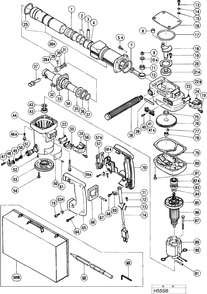 Page 1 Diagram and Parts List for H55SB  Hitachi Hammer Drill