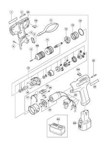 Page 1 Diagram and Parts List for FDS10DT  Hitachi Drill Press