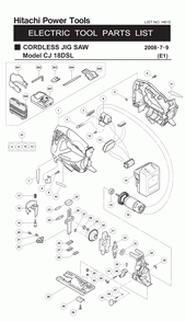 Page 1 Diagram and Parts List for CJ18DSL  Hitachi Saw