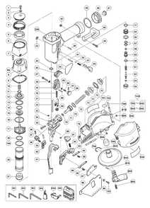 Page 1 Diagram and Parts List for NV50AH  Hitachi Nailer