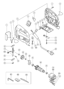 Page 1 Diagram and Parts List for FCJ65V3  Hitachi Saw