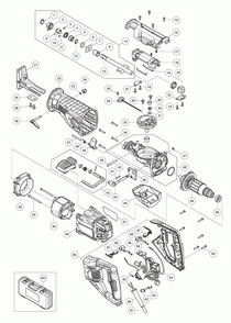 Page 1 Diagram and Parts List for CR13VST  Hitachi Saw