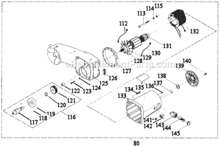 Part Location Diagram of 317-372 Hitachi Stator 115V