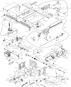 Page A Diagram and Parts List for C10FL  Hitachi Table Saw