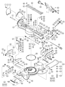 Page A Diagram and Parts List for C12RSH  Hitachi Miter Saw