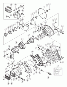 Page 1 Diagram and Parts List for C7UR  Hitachi Saw