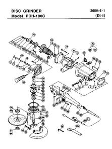 Page 1 Diagram and Parts List for PDH180C  Hitachi Grinder