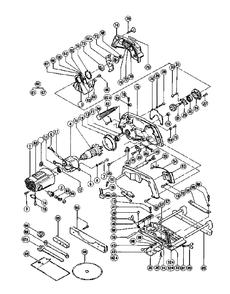 Page 1 Diagram and Parts List for PG21SA  Hitachi Saw