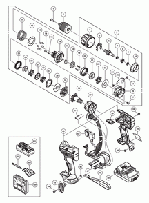 Page 1 Diagram and Parts List for DV18DBFL2  Hitachi Drill Press