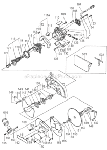 Page B Diagram and Parts List for C8FB  Hitachi Miter Saw