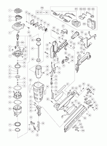 Page 1 Diagram and Parts List for NT65GAP9  Hitachi Nailer