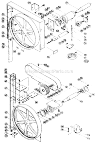 Page B Diagram and Parts List for CB100F  Hitachi Band Saw
