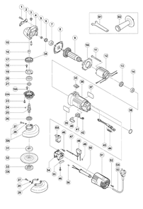 Page 1 Diagram and Parts List for G13SD  Hitachi Grinder