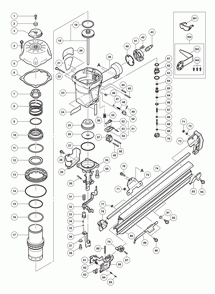Page 1 Diagram and Parts List for NR90AC5  Hitachi Nailer