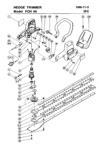 Page 1 Diagram and Parts List for FCH66  Hitachi Trimmer