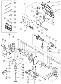 Page A Diagram and Parts List for CJ120V  Hitachi Jig Saw