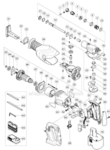 Page A Diagram and Parts List for CR18DV  Hitachi Reciprocating Saw