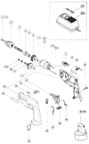 Page A Diagram and Parts List for D10DD  Hitachi Cordless Drill