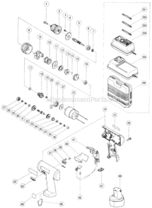 Page A Diagram and Parts List for D10DF2  Hitachi Cordless Drill
