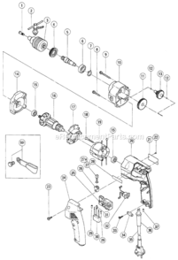 Page A Diagram and Parts List for D10V1  Hitachi Electric Drill