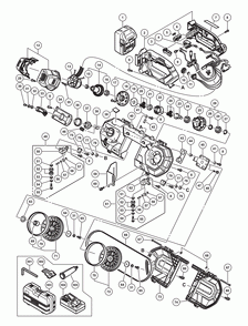 Page 1 Diagram and Parts List for CB18DBLP4  Hitachi Saw