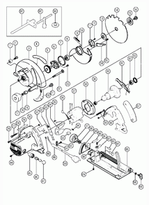 Page 1 Diagram and Parts List for C6BU  Hitachi Saw