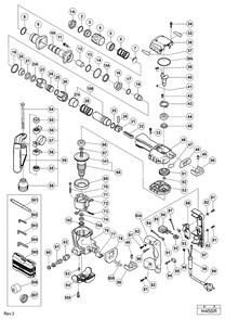 Page 1 Diagram and Parts List for H45SR  Hitachi Hammer Drill