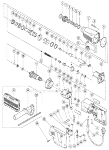 Page A Diagram and Parts List for DH24PE  Hitachi Hammer Drill