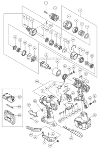 Page A Diagram and Parts List for DS14DL  Hitachi Cordless Drill