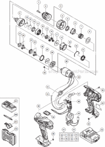 Page A Diagram and Parts List for DS18DGL  Hitachi Cordless Drill