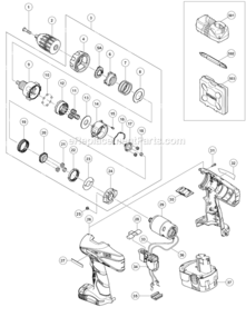 Page A Diagram and Parts List for DS18DVC  Hitachi Cordless Drill