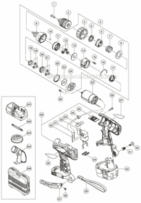 Part Location Diagram of 324365 Hitachi 18V Ni-Cd 1.4 Ah Power Tool Battery