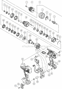 Page A Diagram and Parts List for DV18DBFL  Hitachi Impact Driver