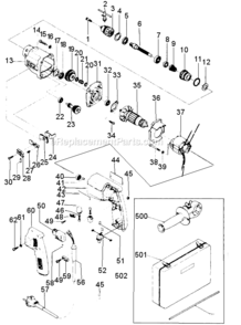 Page A Diagram and Parts List for DVR13  Hitachi Hammer Drill